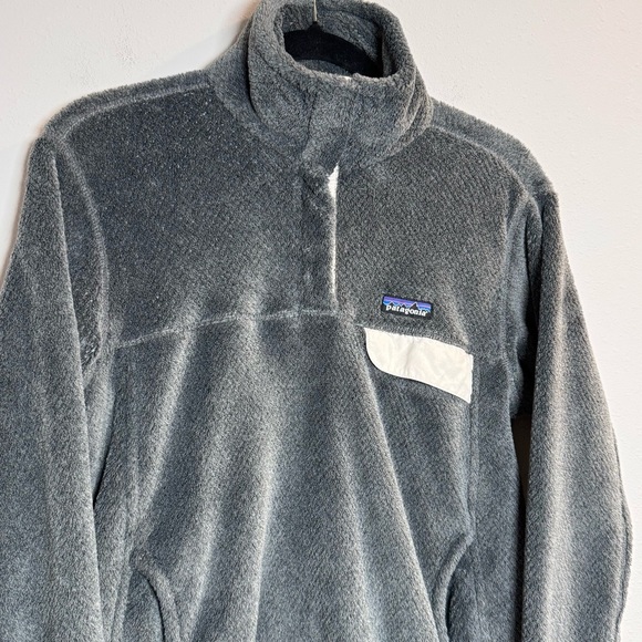Patagonia Women’s Medium Gray Re-Tool Snap-T Pullover Polartec Mock Neck Fleece - Picture 7 of 7